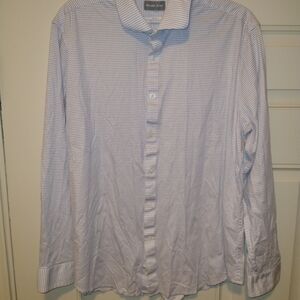 Michael Kors Slim Fit Fine Gauge Knit Long Sleeve Button Up Shirt Men's sz XL.